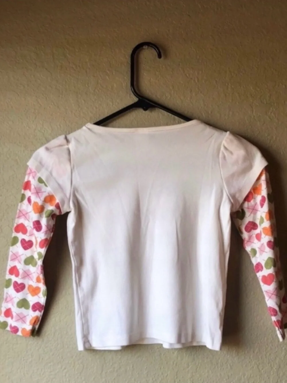 Gymboree Shirt Girls Y2K Peace & Hearts Long Sleeve Faux Layered Top Girls Sz 6